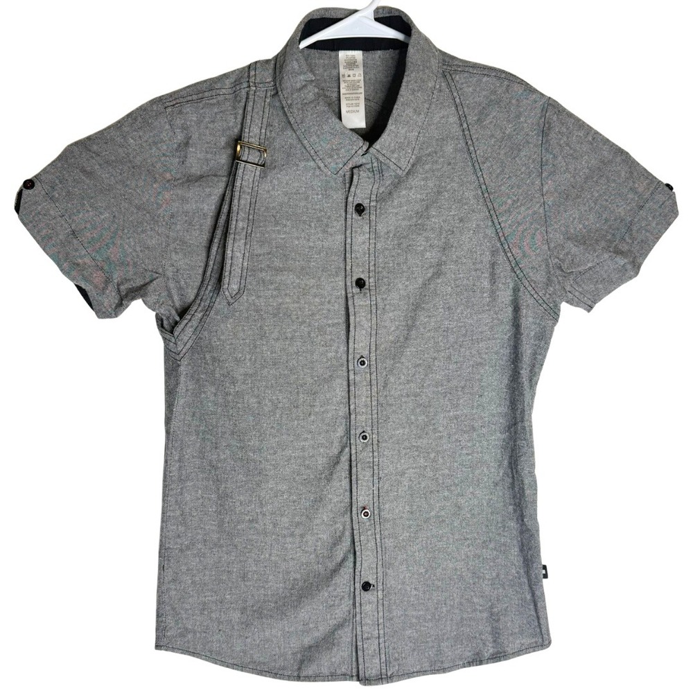 Andrew Christian Men Gray Short Sleeve Button Up Shirt Style 10212‎ Medium